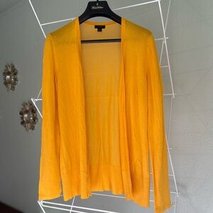 Mustard color Ann Taylor Loft open front cotton cardigan - size S (A)